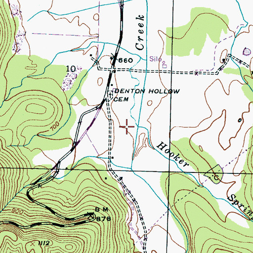 Topographic Map of Hooker Spring Branch, AL