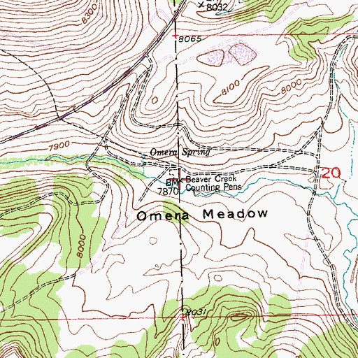 Topographic Map of Beaver Creek Counting Pens, WY