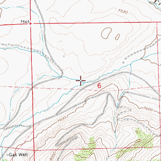 Topographic Map of Beaver Dam Creek, WY