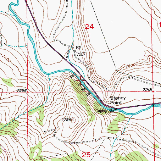 Topographic Map of Bench Creek, WY