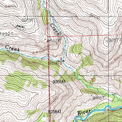 Topographic Map of Betty Creek, WY