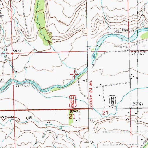 Topographic Map of Big Creek, WY