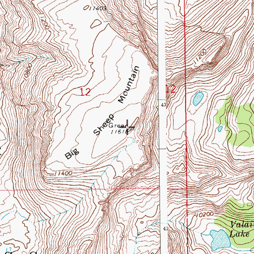 Topographic Map of Big Sheep Mountain, WY