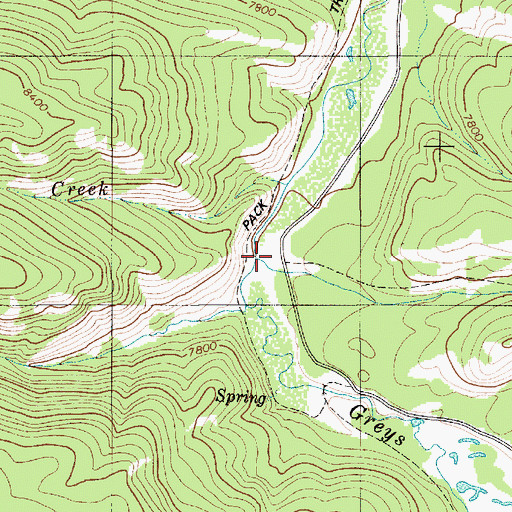 Topographic Map of Box Canyon Creek, WY