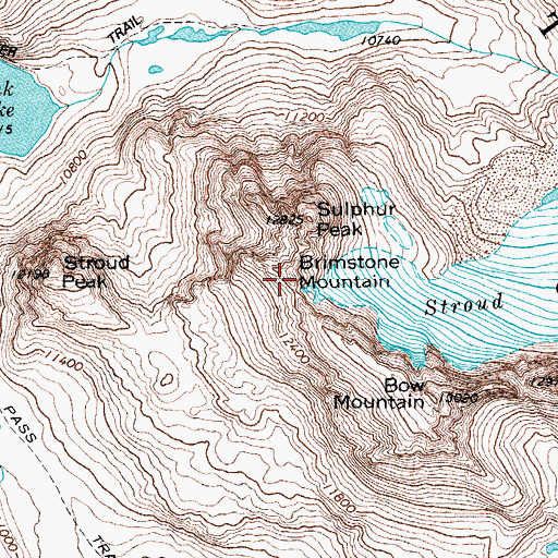 Topographic Map of Brimstone Mountain, WY