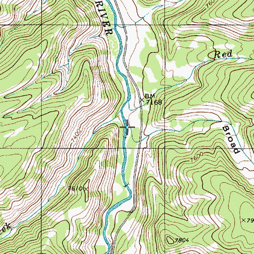 Topographic Map of Broad Canyon, WY