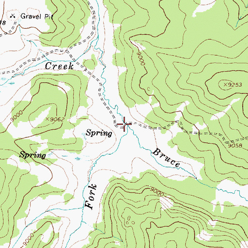 Topographic Map of Bruce Creek, WY