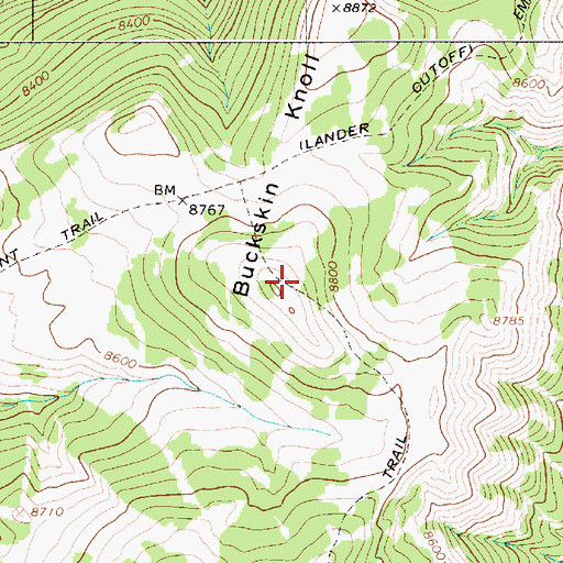 Topographic Map of Buckskin Knoll, WY