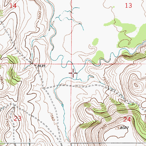 Topographic Map of Bull Creek, WY