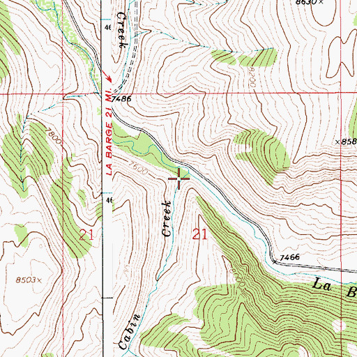Topographic Map of Cabin Creek, WY