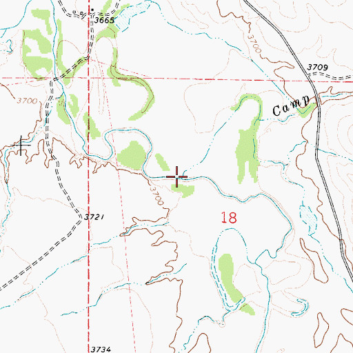 Topographic Map of Camp Creek, WY