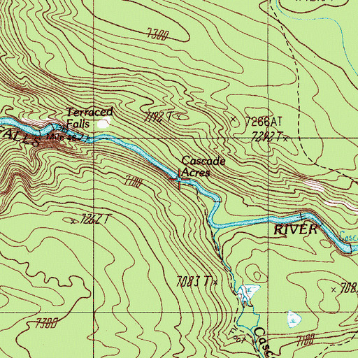 Topographic Map of Cascade Acres, WY