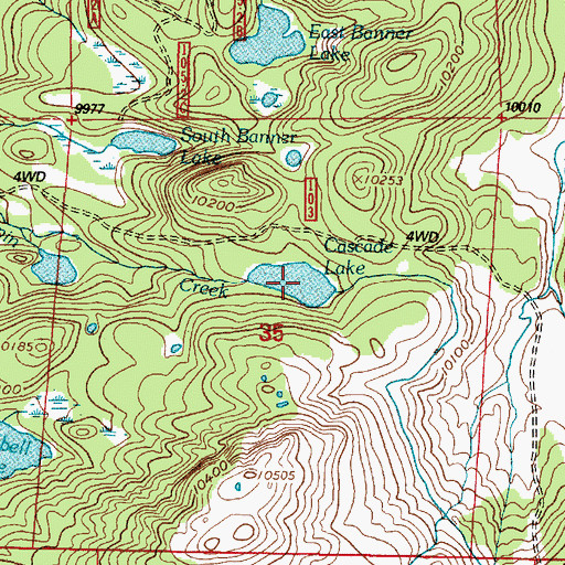 Topographic Map of Cascade Lake, WY