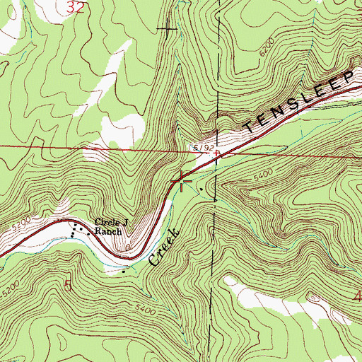 Topographic Map of Childs Creek, WY