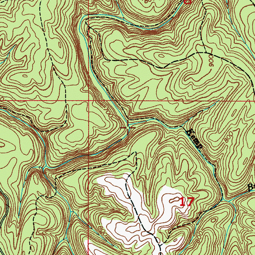 Topographic Map of Kemp Branch, AL
