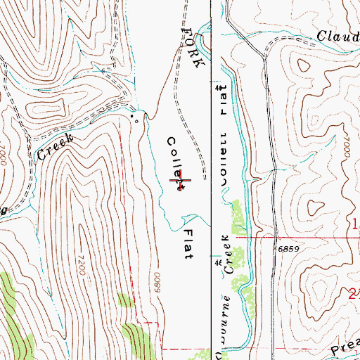 Topographic Map of Collett Flat, WY