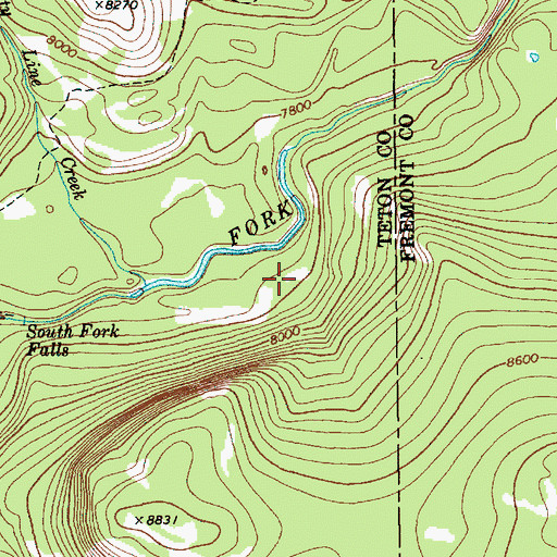 Topographic Map of County Line Creek, WY