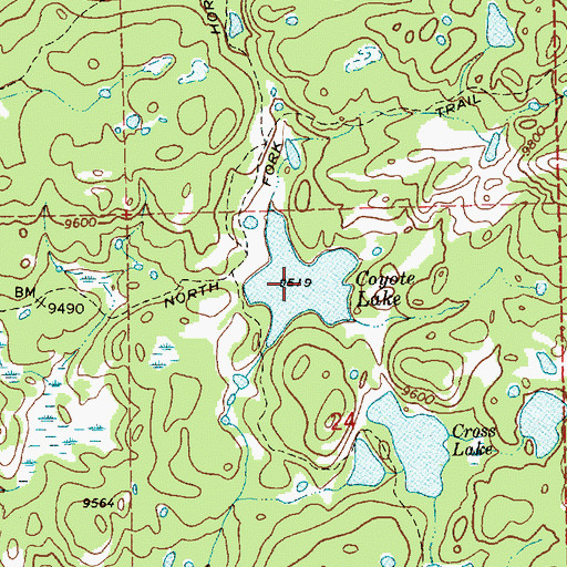 Topographic Map of Coyote Lake, WY