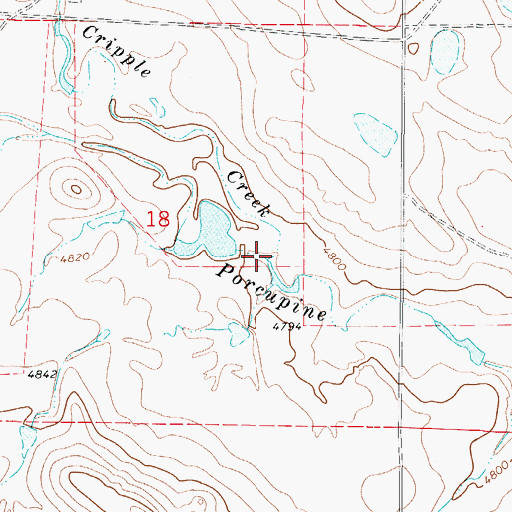 Topographic Map of Cripple Creek, WY