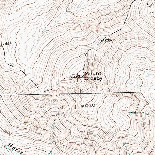 Topographic Map of Mount Crosby, WY