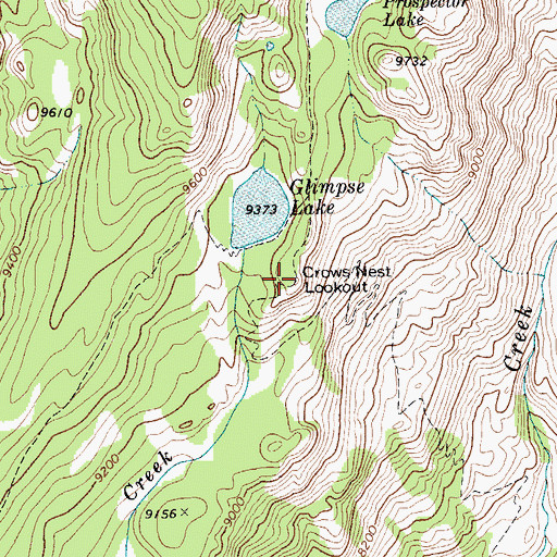Topographic Map of Crows Nest Lookout, WY