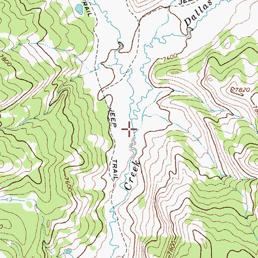 Topographic Map of Dallas Fork, WY
