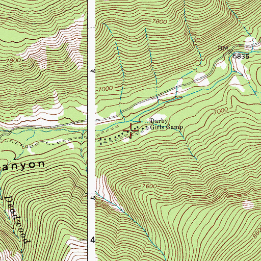 Topographic Map of Darby Girls Camp, WY
