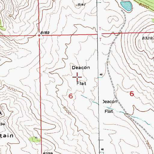 Topographic Map of Deacon Flat, WY