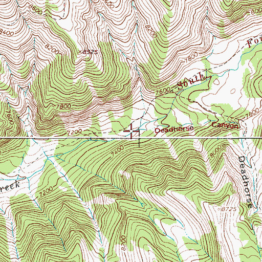 Topographic Map of Deadhorse Canyon, WY