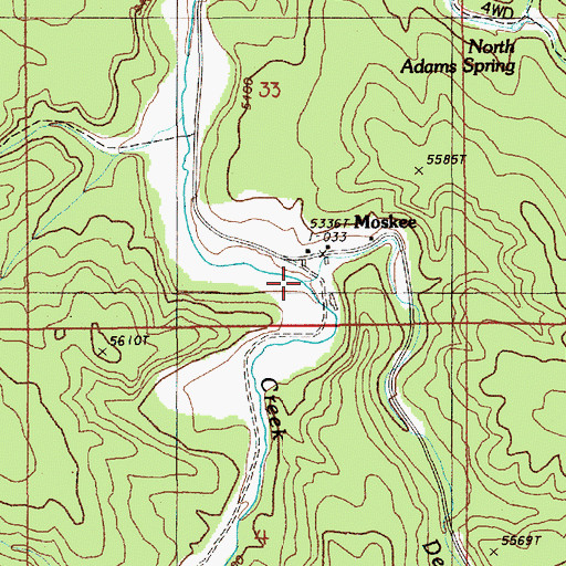 Topographic Map of Deer Creek, WY