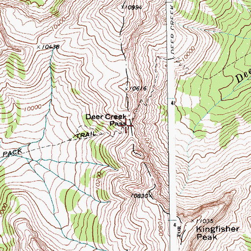 Topographic Map of Deer Creek Pass, WY