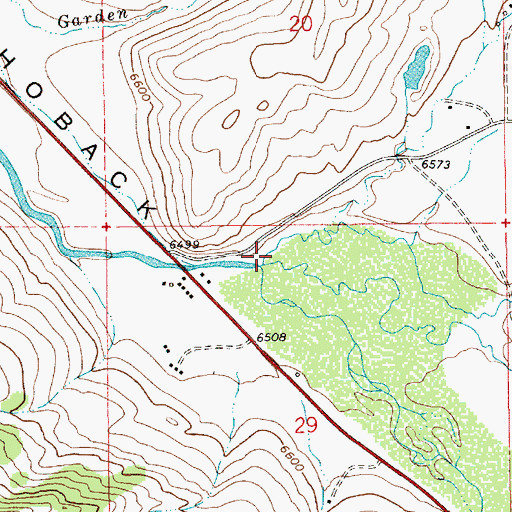 Topographic Map of Dell Creek, WY