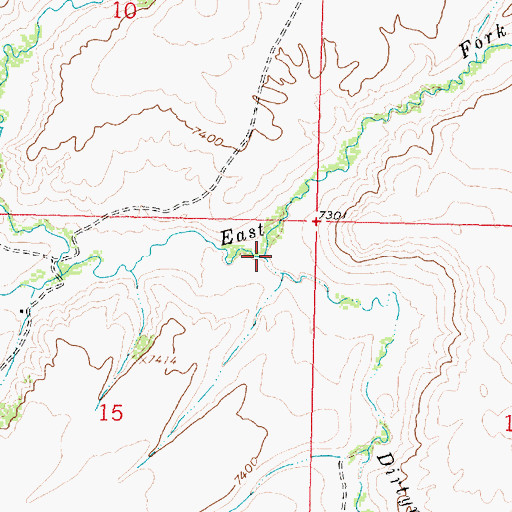 Topographic Map of Dirtyman Fork, WY