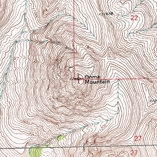 Topographic Map of Dome Mountain, WY