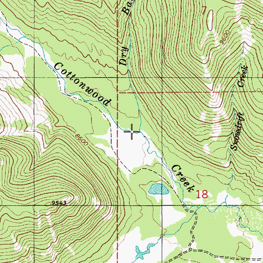 Topographic Map of Dry Basin Creek, WY
