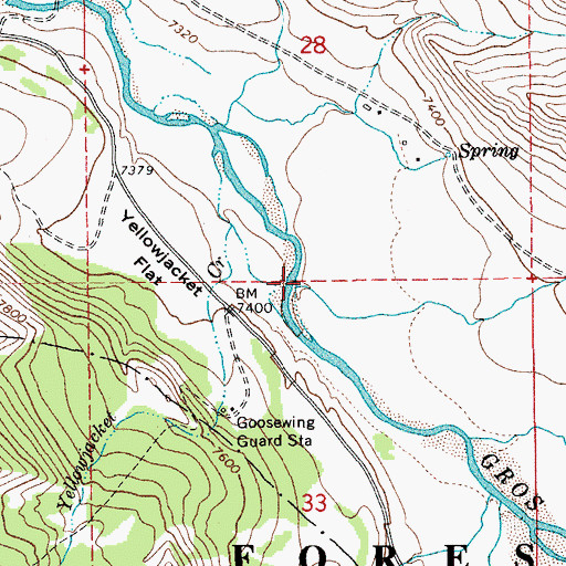 Topographic Map of Dry Cottonwood Creek, WY