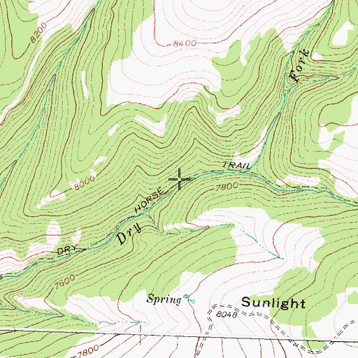 Topographic Map of Dry Horse Trail, WY