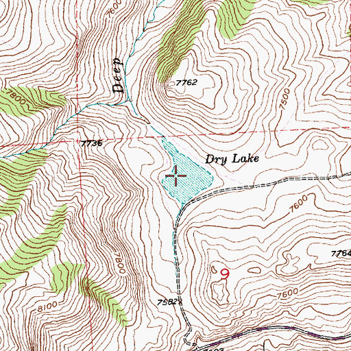 Topographic Map of Dry Lake, WY