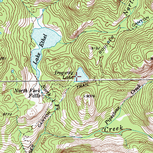 Topographic Map of Dugway Lake, WY