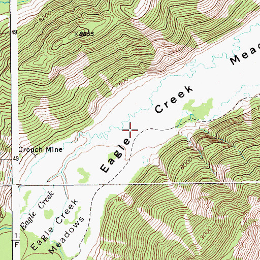 Topographic Map of Eagle Creek Meadows, WY
