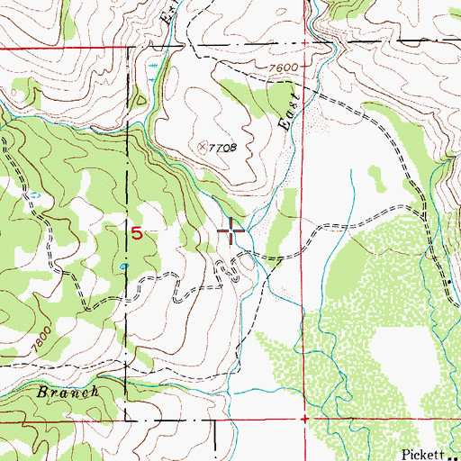 Topographic Map of East Du Noir Creek, WY