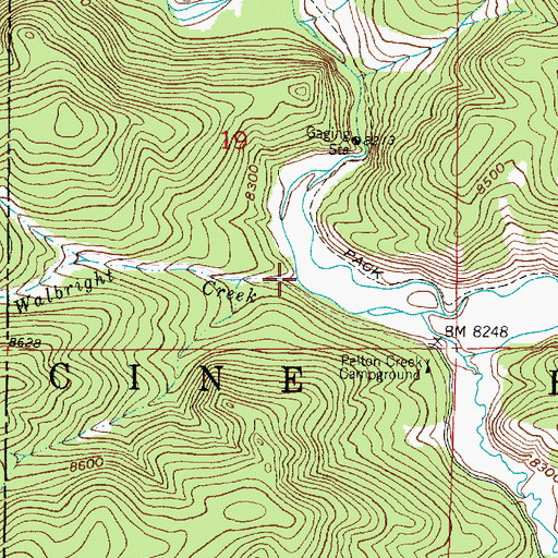 Topographic Map of East Walbright Creek, WY