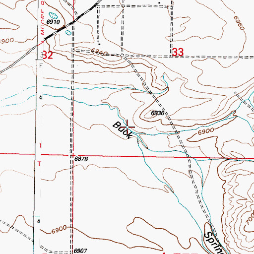 Topographic Map of Edwards Creek, WY
