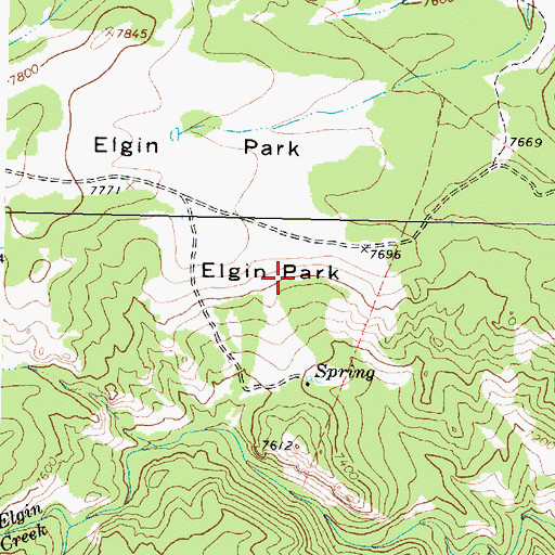 Topographic Map of Elgin Park, WY