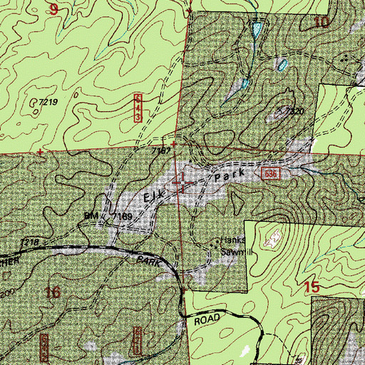 Topographic Map of Elk Park, WY