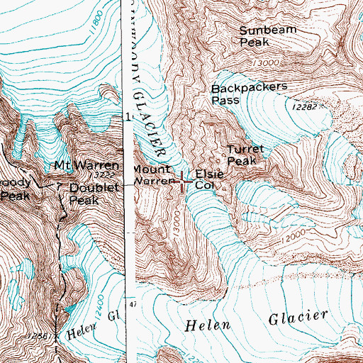 Topographic Map of Elsie Col, WY