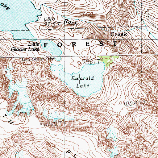 Topographic Map of Emerald Lake, WY