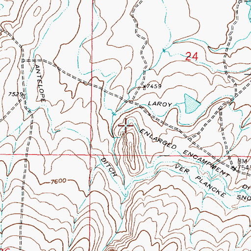 Topographic Map of Enlarged Encampment Ditch, WY