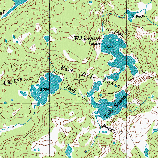 Topographic Map of Fire Hole Lakes, WY