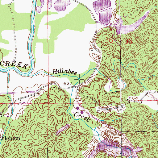 Topographic Map of Little Hillabee Creek, AL